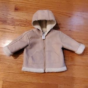 Gap Infant girls sherpa lined faux suede jacket